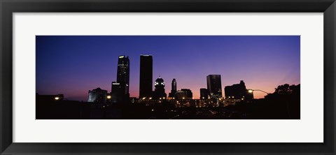 Framed Downtown Oklahoma City at Night Print