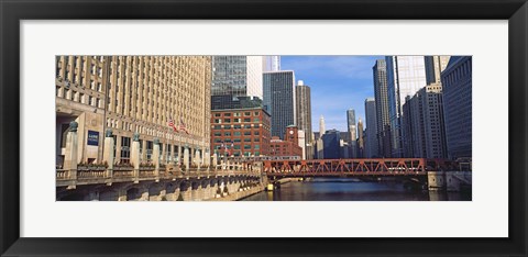 Framed Building at the waterfront, Merchandise Mart, Chicago River, Chicago, Cook County, Illinois, USA Print