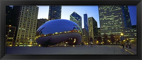 Framed Buildings in a city, Cloud Gate, Millennium Park, Chicago, Cook County, Illinois, USA Print