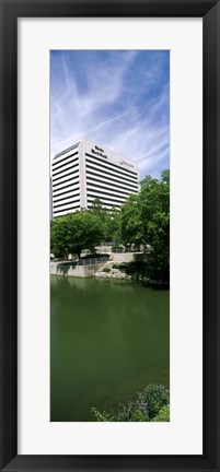 Framed Building at the waterfront, Qwest Building, Omaha, Nebraska, USA Print