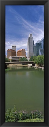 Framed Buildings at the waterfront, Omaha, Nebraska (vertical) Print