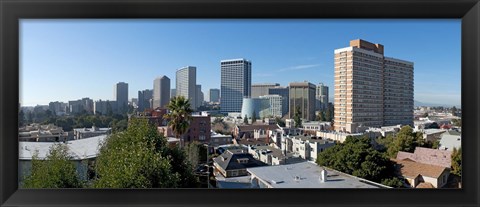 Framed View over Oakland from Adams Point, California Print