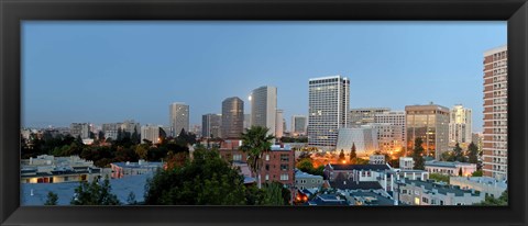 Framed Skyline at dawn, Oakland, California, USA Print