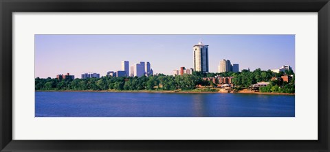 Framed Buildings at the waterfront, Arkansas River, Tulsa, Oklahoma Print