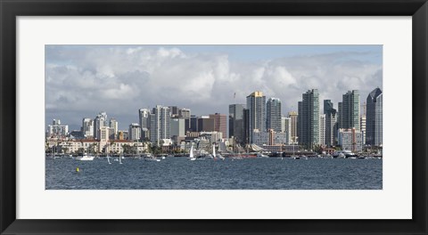 Framed Cloudy Sky Over San Diego Print