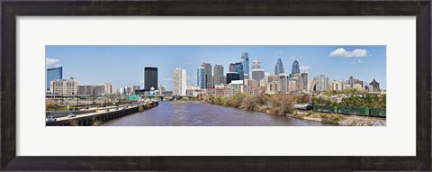Framed Skyscrapers in a city, Liberty Tower, Comcast Center, Philadelphia, Pennsylvania, USA Print