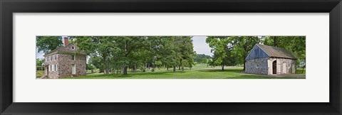 Framed Buildings in a farm, Washington&#39;s Headquarters, Valley Forge National Historic Park, Philadelphia, Pennsylvania, USA Print