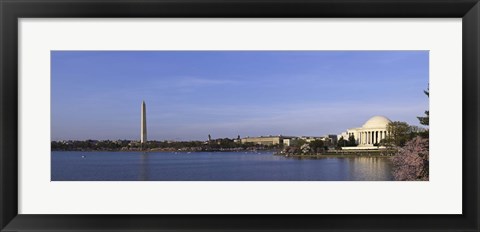 Framed Cherry blossoms at the Tidal Basin, Jefferson Memorial, Washington Monument, National Mall, Washington DC, USA Print