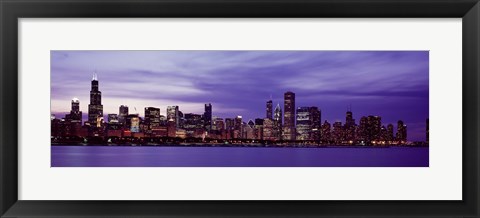 Framed Chicago in Purple Print