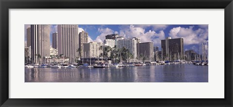 Framed Downtown Honolulu, Oahu, Hawaii, USA Print