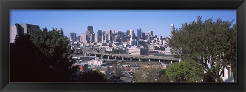 Framed Skyline with Highway Overpass, San Francisco Print