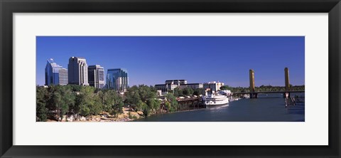 Framed Downtown and Tower Bridge, Sacramento, CA, USA Print