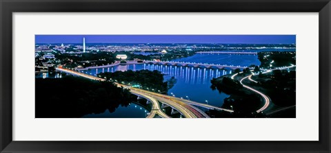 Framed Aerial view of Washington DC and river Print