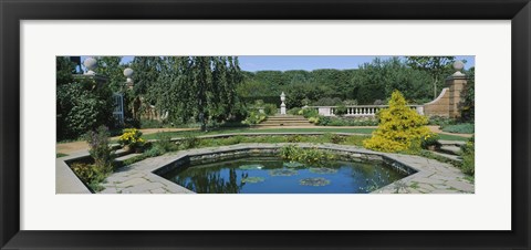 Framed Garden pond, English Walled Garden, Chicago Botanic Garden, Glencoe, Cook County Forest Preserves, Cook County, Illinois, USA Print