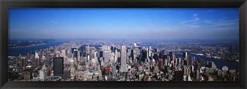 Framed Aerial View, New York City, NYC, New York State, USA Print