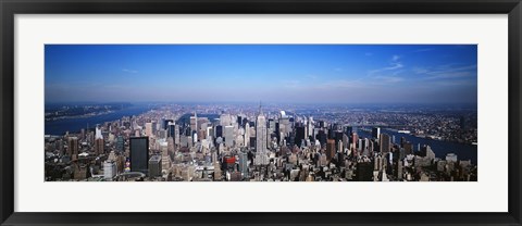 Framed Aerial View, New York City, NYC, New York State, USA Print