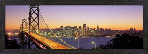 Framed San Francisco Bay Bridge At Dusk, California Print