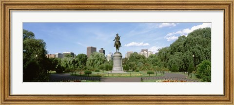 Framed Statue in a garden, Boston Public Gardens, Boston, Massachusetts, USA Print