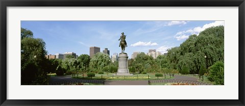 Framed Statue in a garden, Boston Public Gardens, Boston, Massachusetts, USA Print