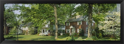 Framed Facade Of Houses, Broadmoor Ave, Baltimore City, Maryland, USA Print