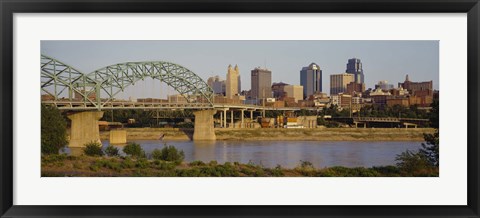 Framed Bridge over a river, Kansas city, Missouri, USA Print