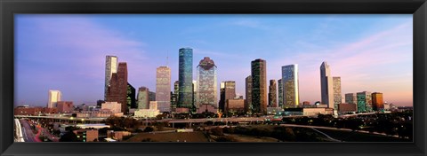 Framed USA, Texas, Houston, twilight Print