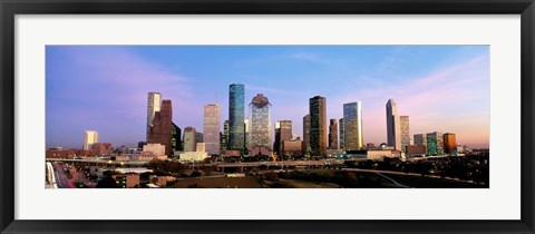 Framed USA, Texas, Houston, twilight Print