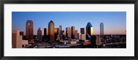 Framed USA, Texas, Dallas, sunrise Print