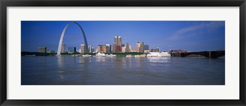 Framed Gateway Arch and city skyline viewed from the Mississippi River, St. Louis, Missouri, USA Print