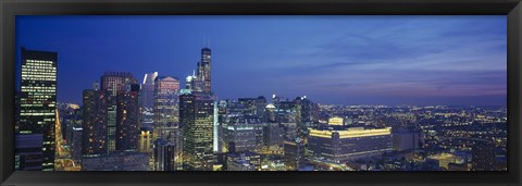 Framed USA, Illinois, Chicago, twilight Print