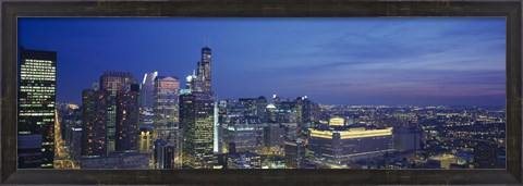 Framed USA, Illinois, Chicago, twilight Print
