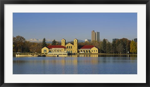 Framed Buildings at the waterfront, City Park Pavilion, Denver, Colorado, USA Print