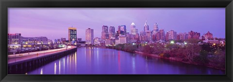 Framed Twilight Philadelphia PA USA Print