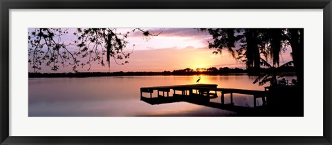 Framed Sunrise Over Lake Whippoorwill, Orlando, Florida, USA Print