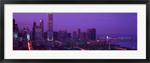 Framed Evening Chicago IL USA Print