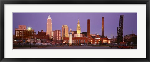 Framed Skyline, Cleveland, Ohio, USA Print