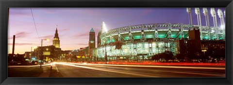 Framed Low angle view of a baseball stadium, Jacobs Field, Cleveland, Ohio, USA Print