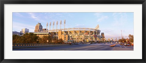 Framed Facade of a baseball stadium, Jacobs Field, Cleveland, Ohio, USA Print