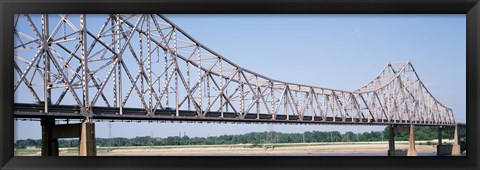 Framed USA, Missouri, St. Louis, Martin Luther King Jr Memorial Bridge over Mississippi River Print