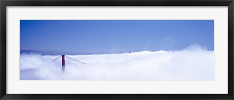 Framed San Francisco Golden Gate Bridge California in smog Print