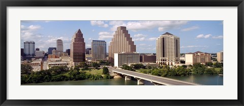 Framed Buildings in a city, Town Lake, Austin, Texas, USA Print