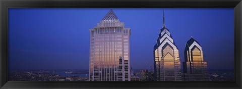 Framed Mellon Bank Center at Night, Liberty Place, Philadelphia Print