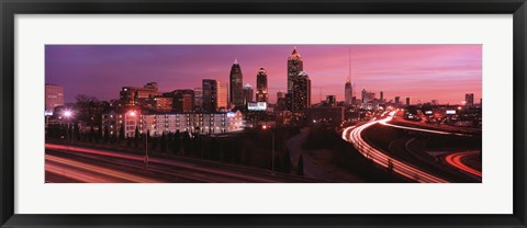 Framed Atlanta, Georgia (purple sky) Print