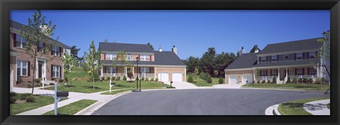 Framed Houses Along A Road, Seaberry, Baltimore, Maryland, USA Print