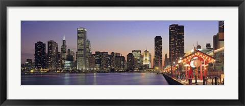 Framed View Of The Navy Pier And Skyline, Chicago, Illinois, USA Print