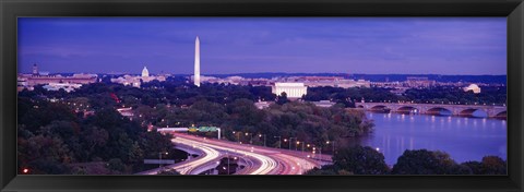 Framed High angle view of a cityscape, Washington DC, USA Print