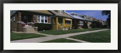 Framed Bungalows in a row, Berwyn, Chicago, Cook County, Illinois, USA Print