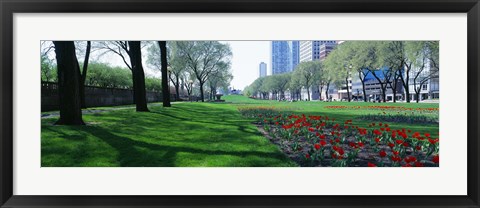 Framed Public Gardens, Loop, Cityscape, Grant Park, Chicago, Illinois, USA Print