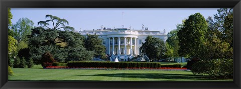 Framed Lawn in front of a government building, White House, Washington DC, USA Print