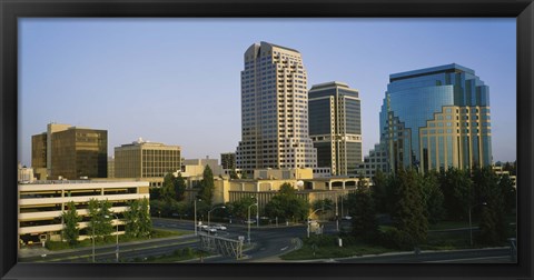 Framed Skyscrapers in a city, Sacramento, California, USA Print